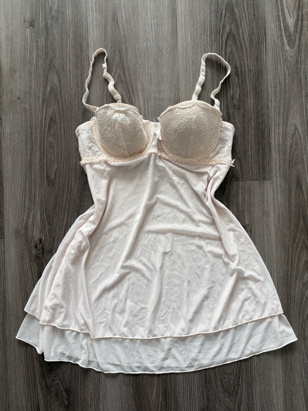 sophie b. Lace-Detail Chemise Slip in Light Pink